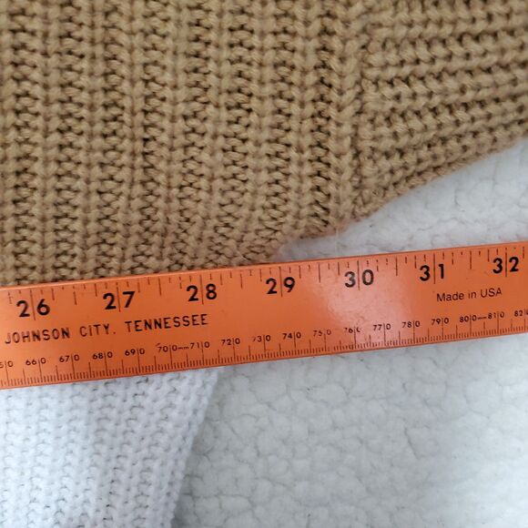 Cute Slouchy Fringed Green Camel White and Maroon Long Sleeved Sweater Size 3X - Picture 14 of 15